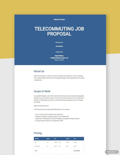 telecommuting job proposal template