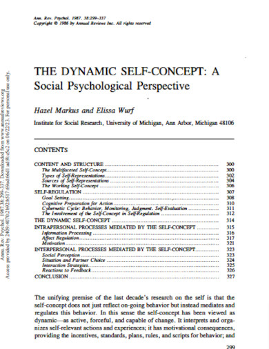 the dynamic self concept example