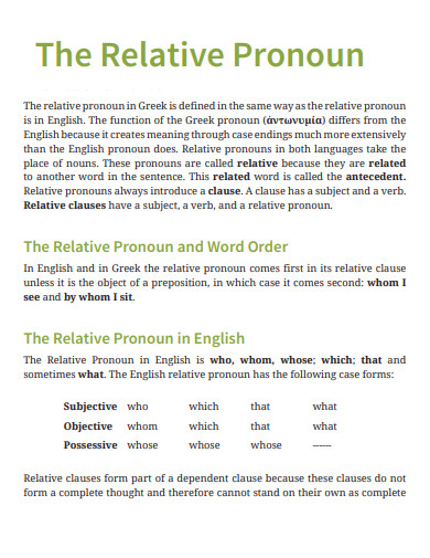 13 Relative Pronoun In PDF Examples