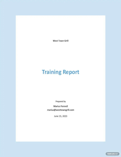 training report format template