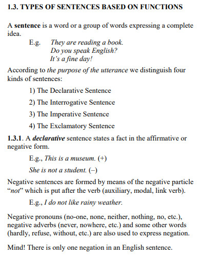 types of sentence