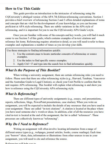 7th Edition APA Referencing Style