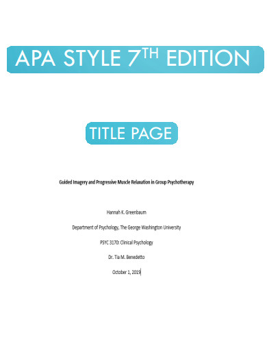 7th edition apa title page