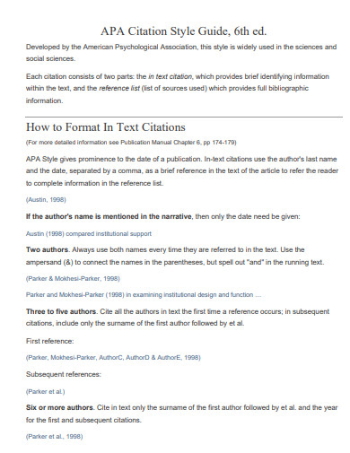 26+ APA Style Citation Examples in PDF | Examples