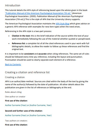 APA 7 Citation Reference Page