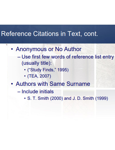 APA 7 Citations in Text Reference Page