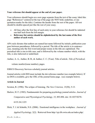 26+ APA 7 Reference Page Example | Examples