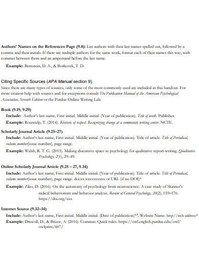 APA 7 Reference Page Manual