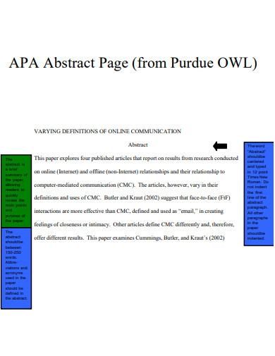 apa abstract page purdue owl