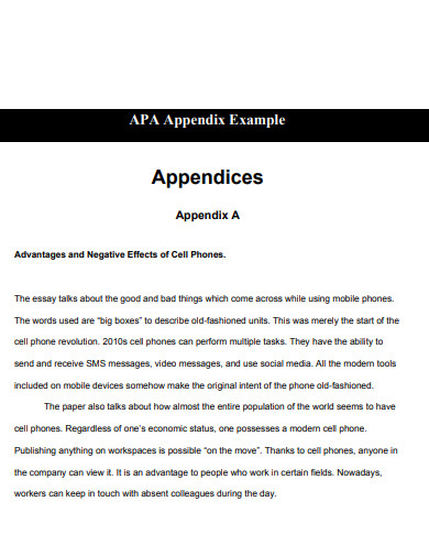 apa appendix for students