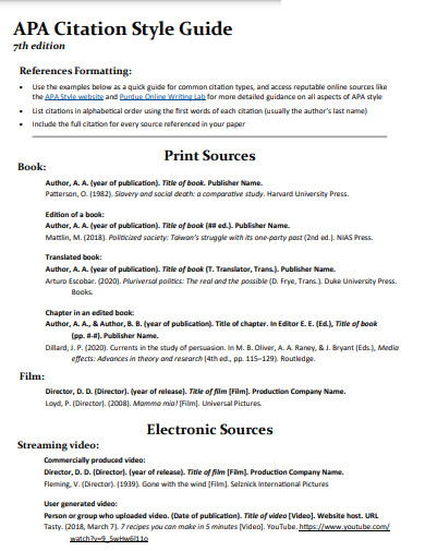 APA Citation Style Guide Book Author