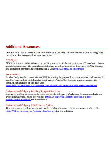 apa purdue owl additional resources