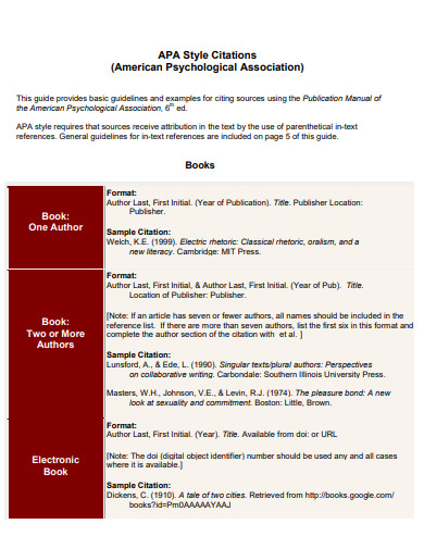 APA Style Citation Book