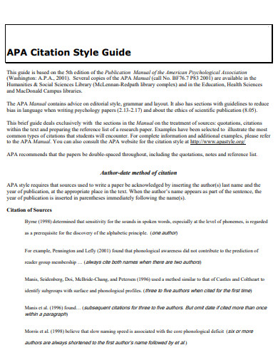 apa style citation manual