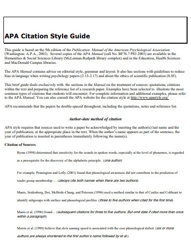 APA Style Citation Manual