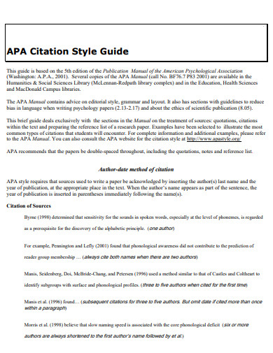 26+ APA Style Citation Examples in PDF | Examples