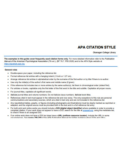 APA Style Citation Model