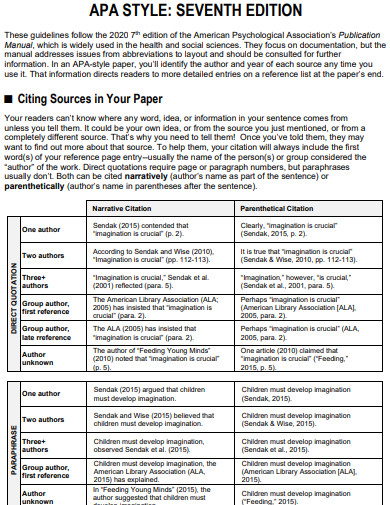 APA Style Paragraph