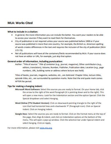 apa vs mla format work cited