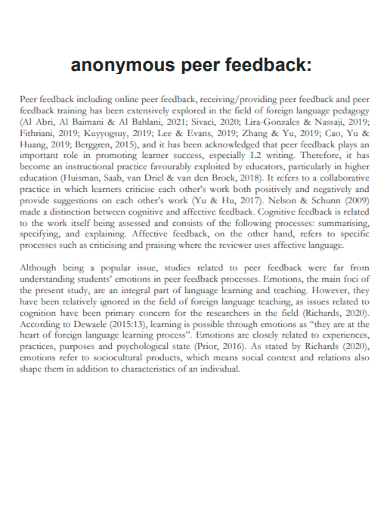 anonymous peer feedback
