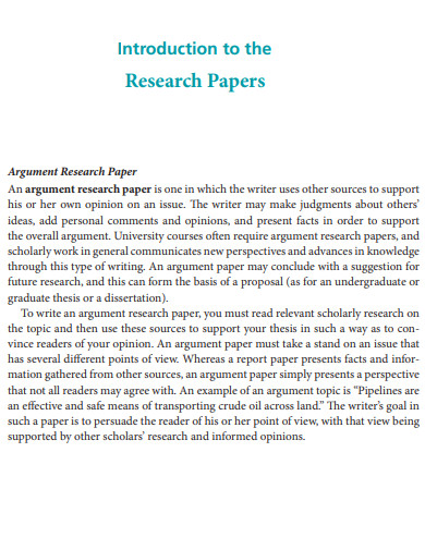 argument research paper introduction