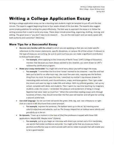basic college application essay