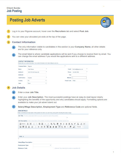 basic job posting guide example