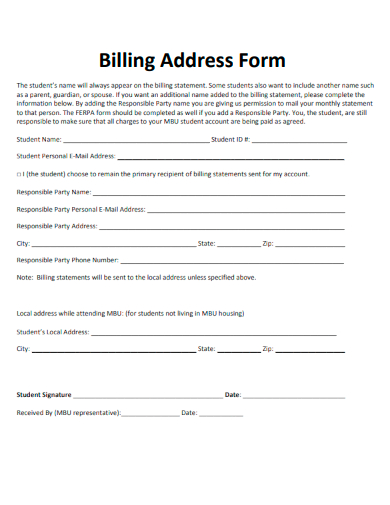 billing address form
