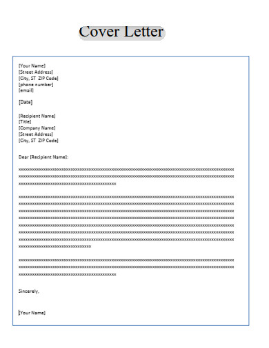 blank employment cover letter