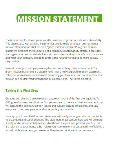 business company mission statement