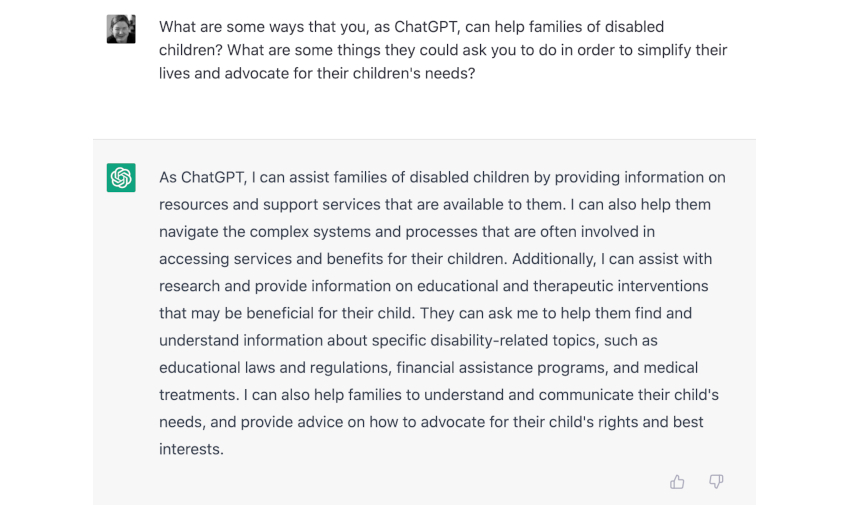 chatgpt on providing disability advocacy