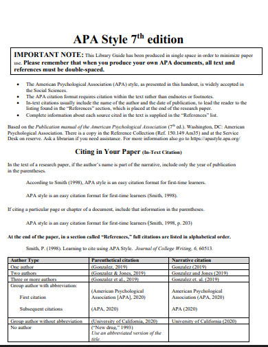 24+ 7th Edition APA Format Examples in PDF | Examples