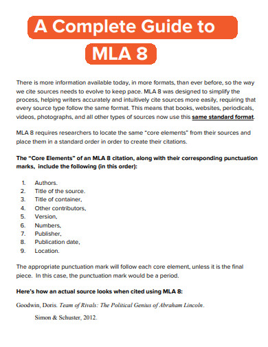 15+ MLA 8 Format Example in PDF | Examples