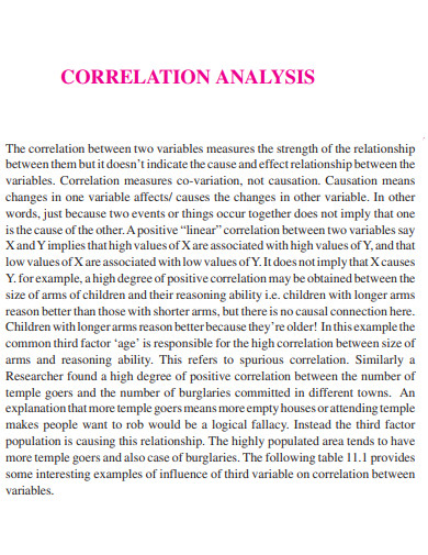 correlation analysis