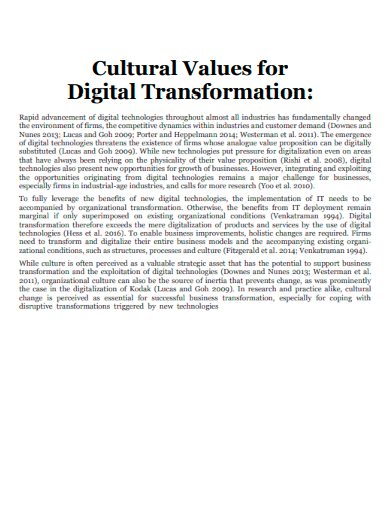 cultural values for digital transformation