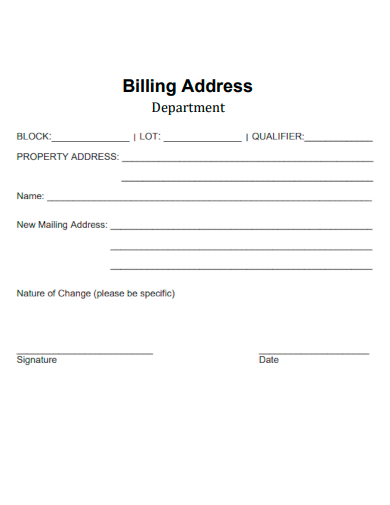 department billing address
