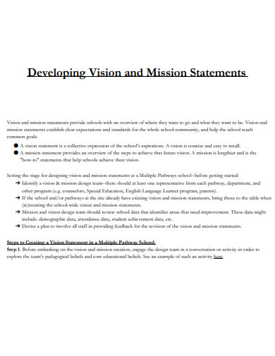 23+ Vision and Mission Statement Examples in PDF | Examples