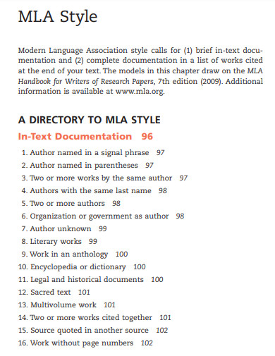 directory to mla 