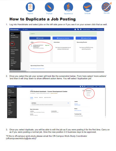 duplicate a job posting example