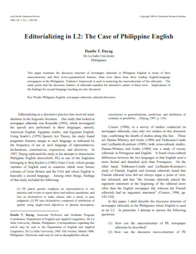 Editorial Example - PDF | Examples