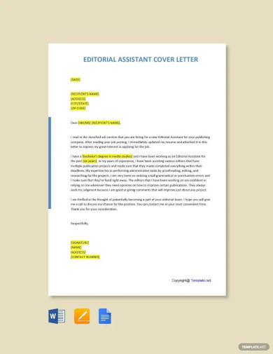 Editorial Assistant Cover Letter