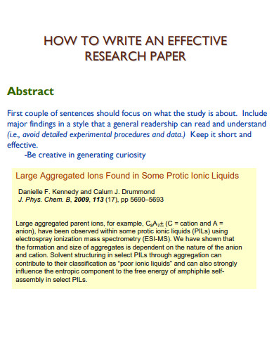 effective research paper abstract