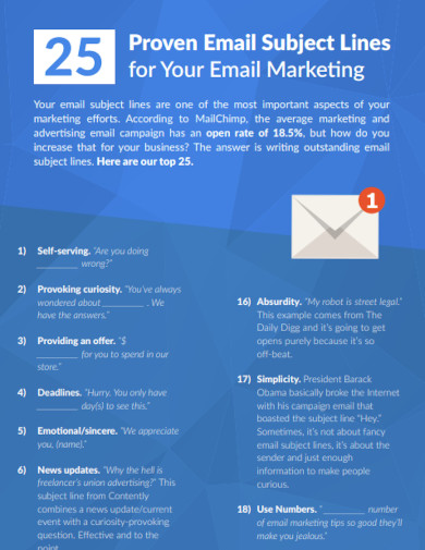 email subject lines for your email marketing