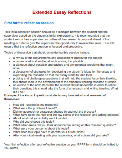 extended essay third reflection