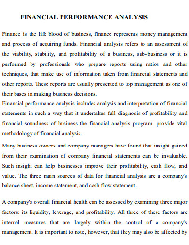 research paper on financial performance analysis pdf