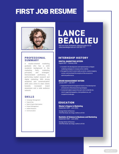 24+ First Job Resume Examples in PDF | Examples