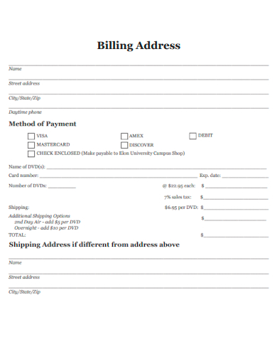formal billing address