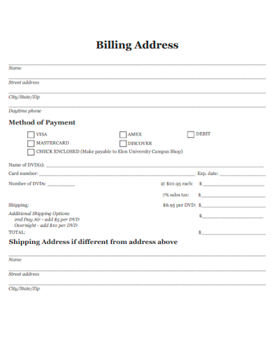 26+ Billing Address - Examples, PDF, DOCS | Examples