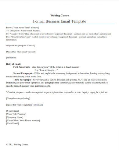 formal business email template