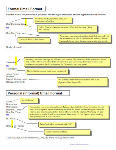 formal email format